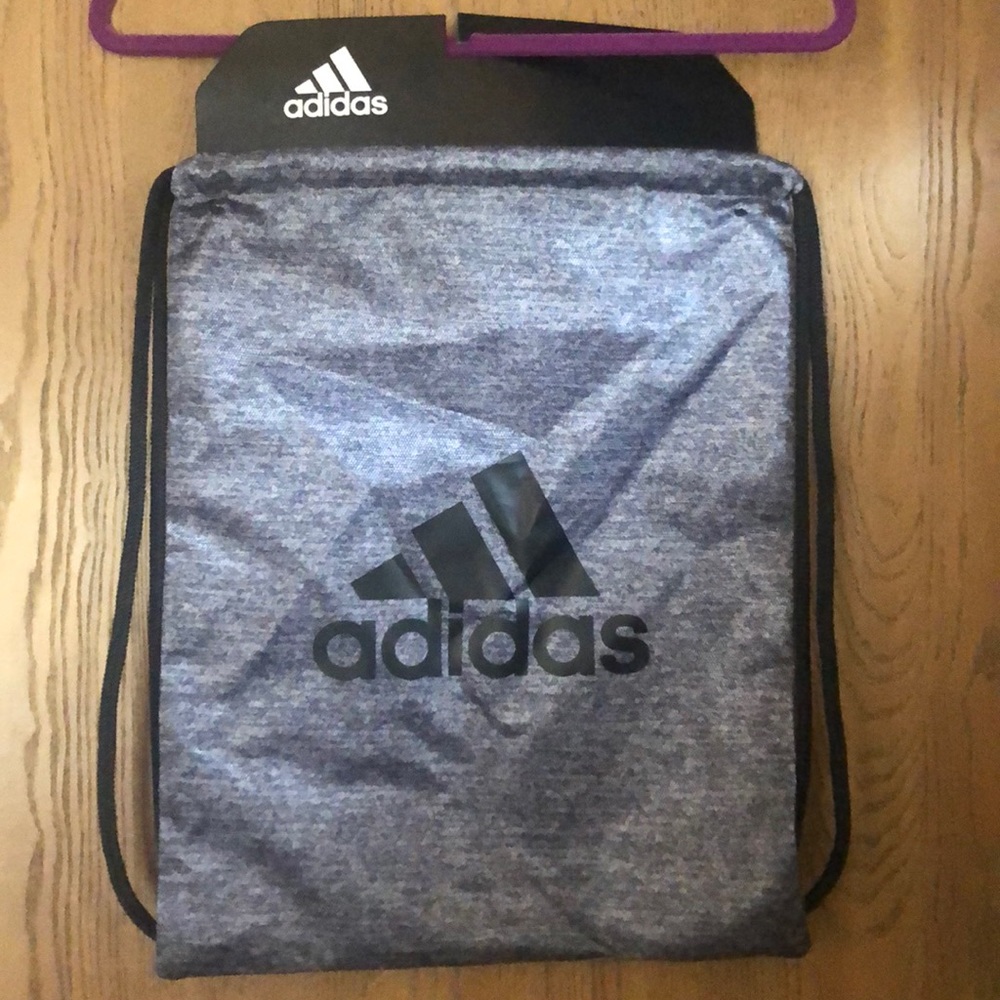 Adidas drawstring bag black and dark gray